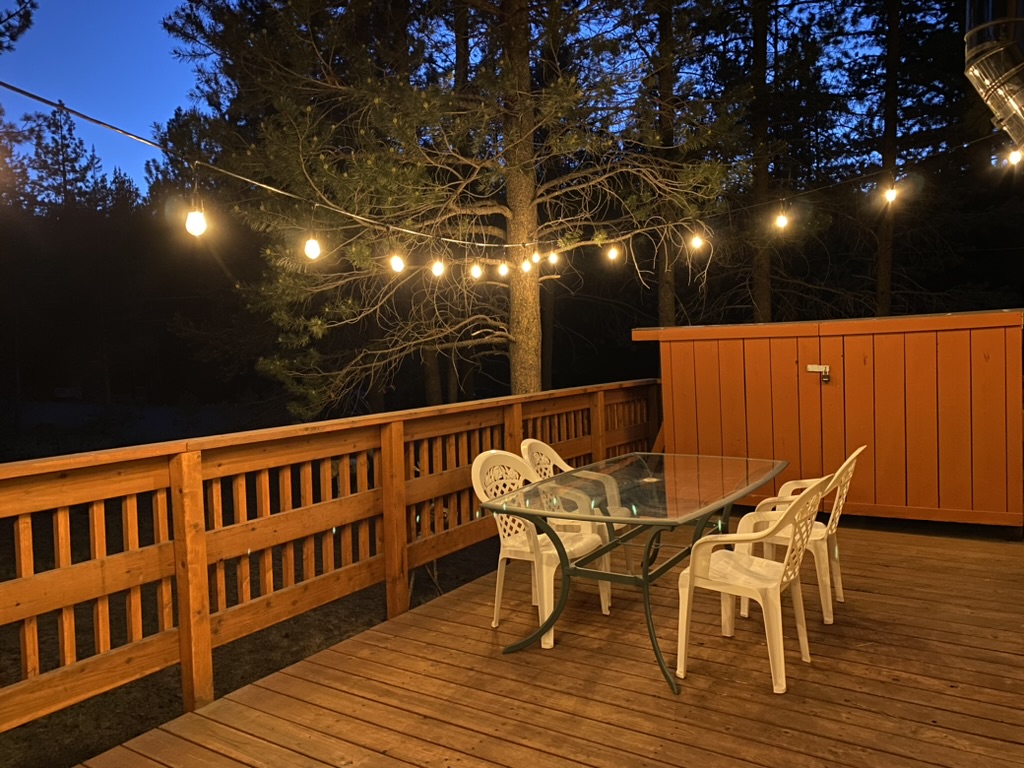 Private deck in the evening